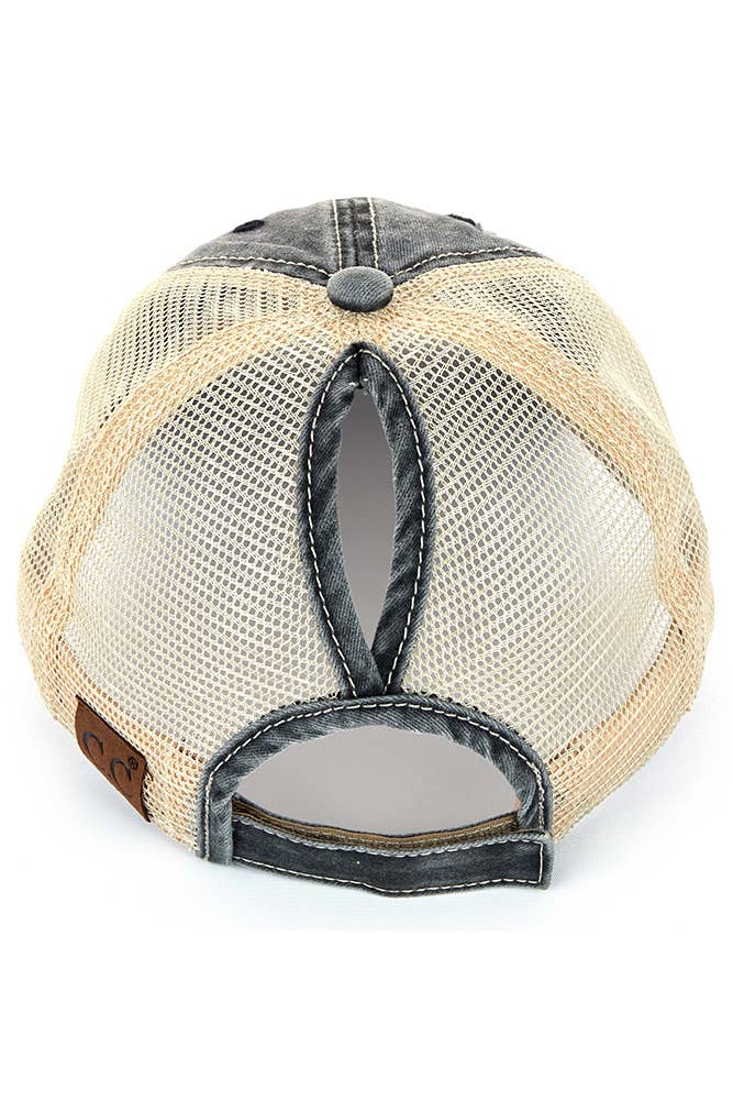 Hana - Wholesale Ponytail Cap - Women's - C.C Brand Mesh Back Ponytail Baseball Cap13