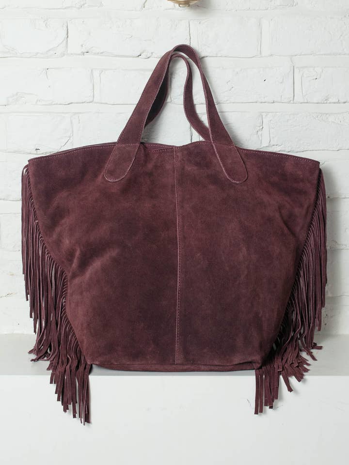 Vancouver Wildleder-Shopper - Pflaume für den Großhandel von NOOKI DESIGN LTD