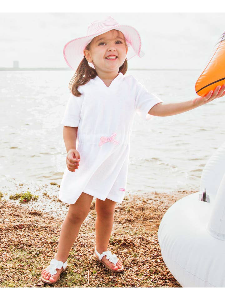 RuffleButts + RuggedButts - Wholesale Swim Cover Up - Kids - Girls White Terry Cover-Up
4