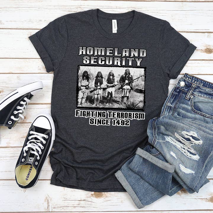Native American T-Shirt, Homeland Security Since 1492 Tee for wholesale by Artopia