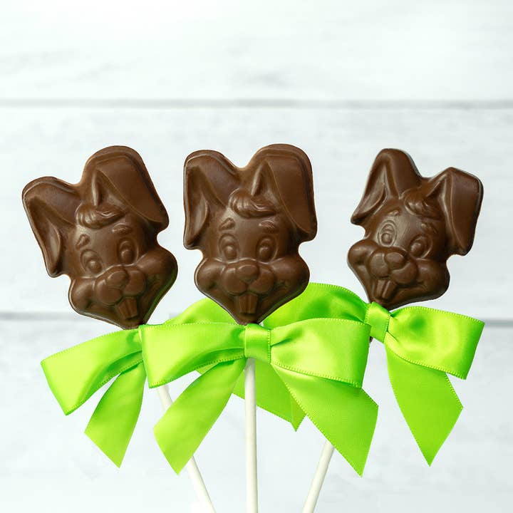 1 PC .6oz Milk Chocolate Bunny-On-A-Stick for wholesale by Sweet Shop USA