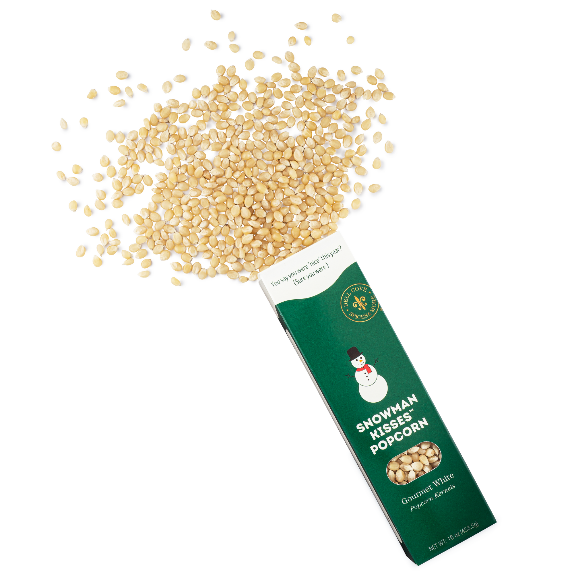 Dell Cove Spices & More Co. – Großhandel Popcornmais – Schneemann Küsse Popcorn Kernel, Weihnachtsstrumpf Geschenk2