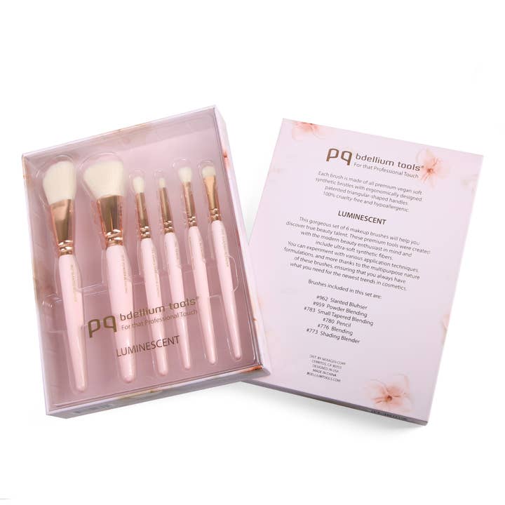 Bdellium Tools - Wholesale Make-up brush set - PINK GOLDEN TRIANGLE LUMINESCENT SET5