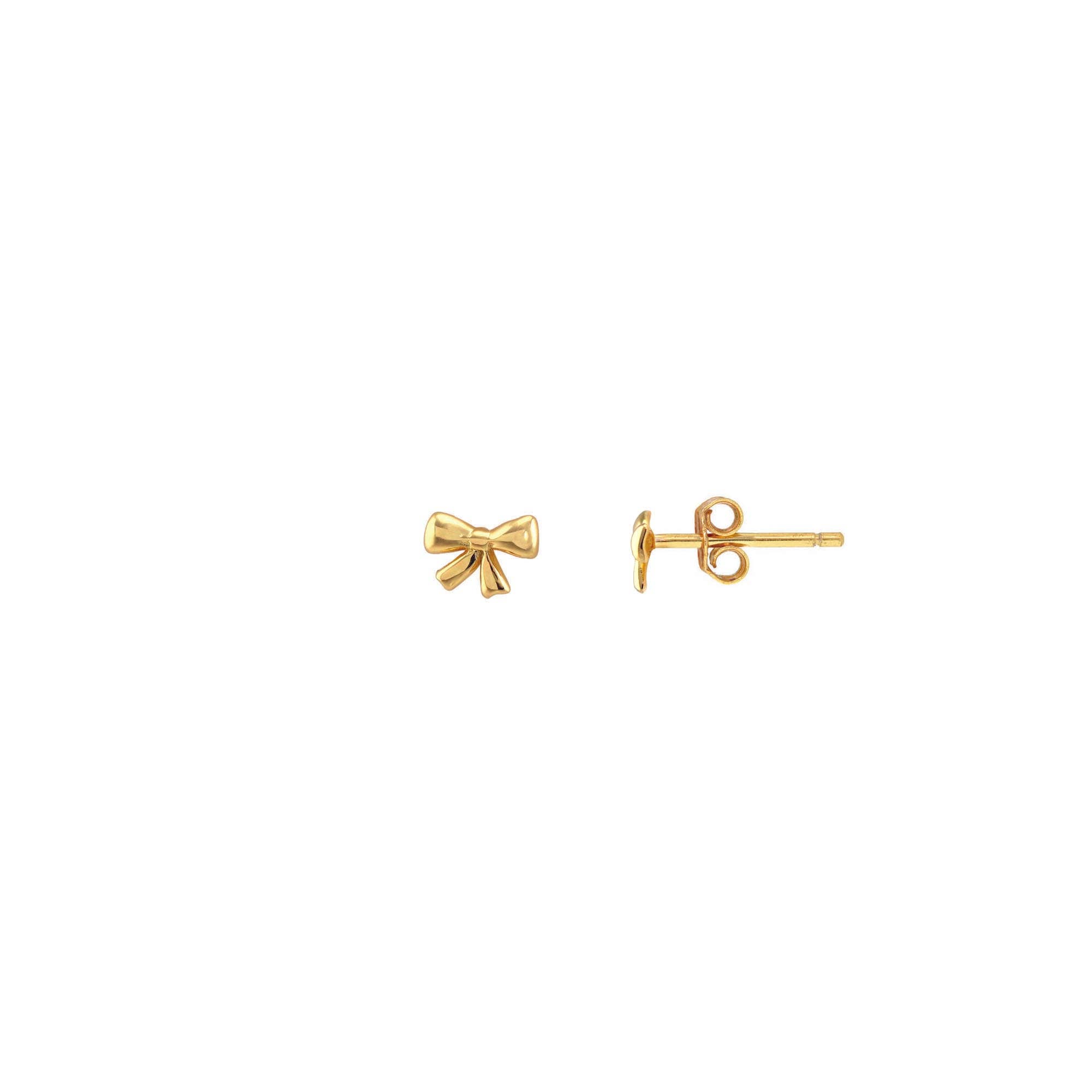 Kris Nations - Wholesale Stud/Post Earrings - Bow Stud Earrings 18K Gold Vermeil | Sterling Silver Nickel Free Hypoallergenic Ships from CA2