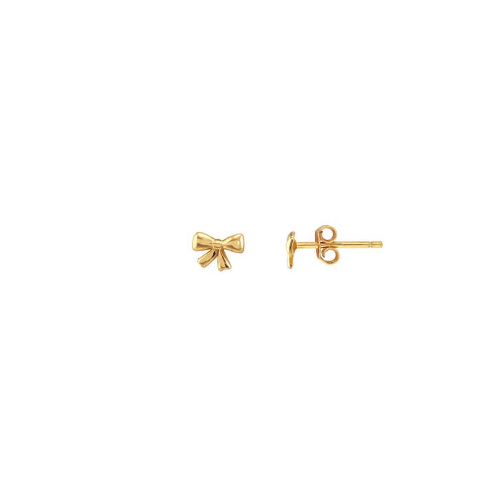 Kris Nations - Wholesale Stud/Post Earrings - Bow Stud Earrings 18K Gold Vermeil | Sterling Silver Nickel Free Hypoallergenic Ships from CA2