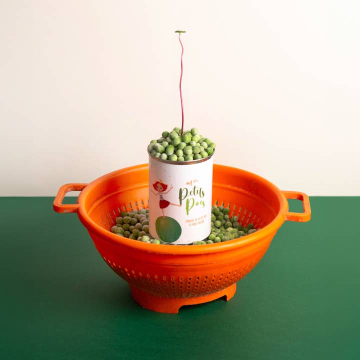 Kit à semer "Mademoiselle Petits Pois" fabriqué en France pour la vente par MauvaisesGraines