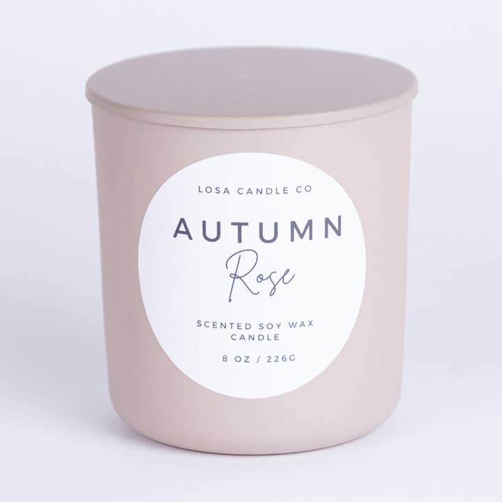 Vela de Outono Rosa 8oz por atacado de LoSa Candles