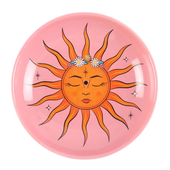 Something Different Wholesale - Wholesale Incense Holder - The Sun Celestial Pink Ceramic Incense Holder Plate