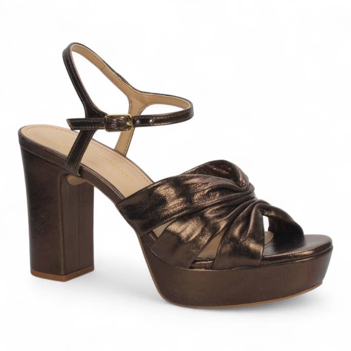 Klänning Plattform Läder Sandal Kaffe 115001 för wholesale av Bruno Menegatti