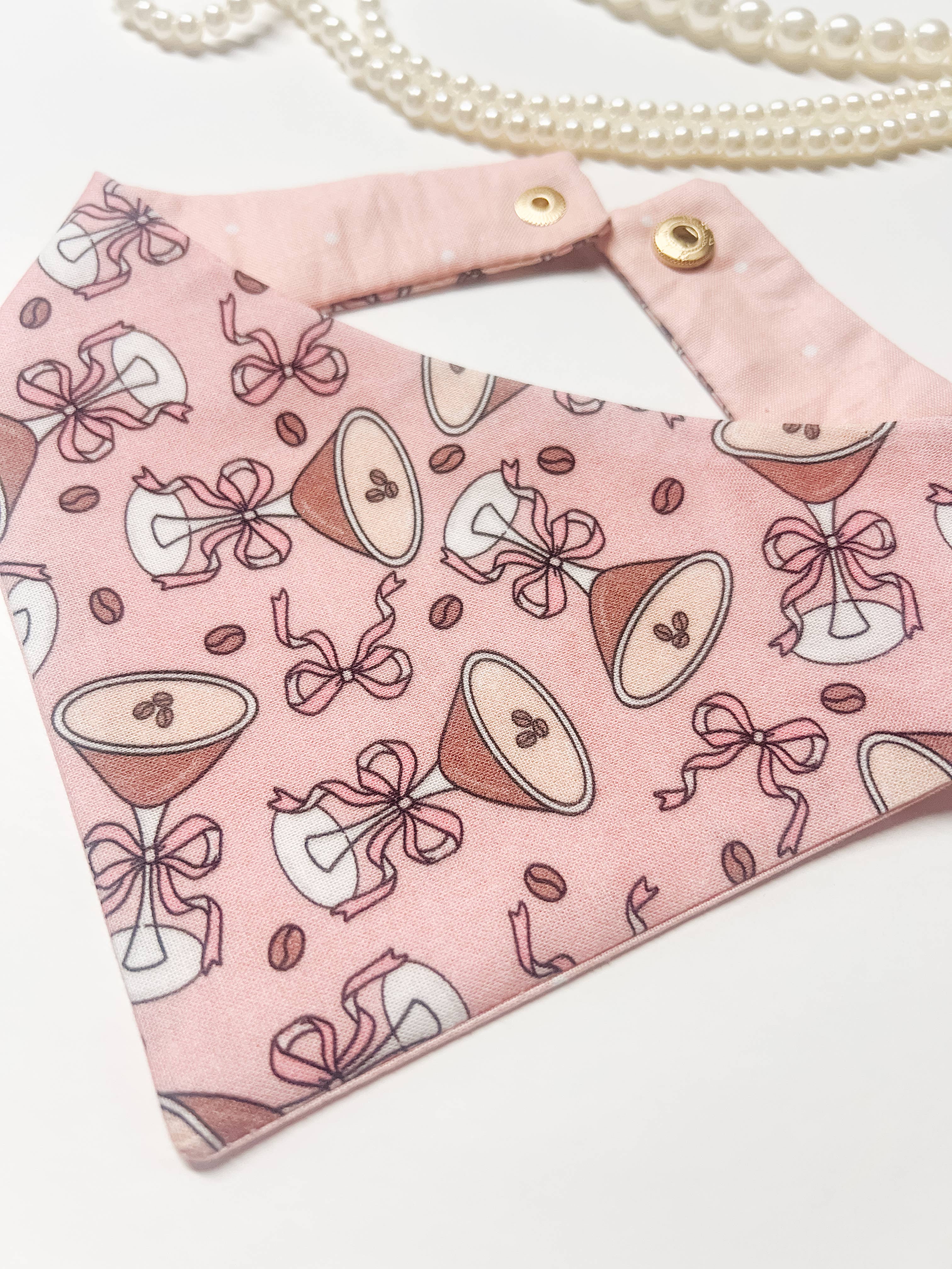 StellaLoo - Venta al por mayor Bandana - Perros - Pañuelo Reversible para Perros Coquette Martini, Collares para Mascotas con Broche1