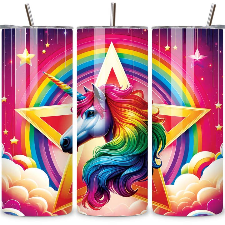 Unicorn Rainbow 20 oz. Stainless Steel Tumbler for wholesale by Sister Ray