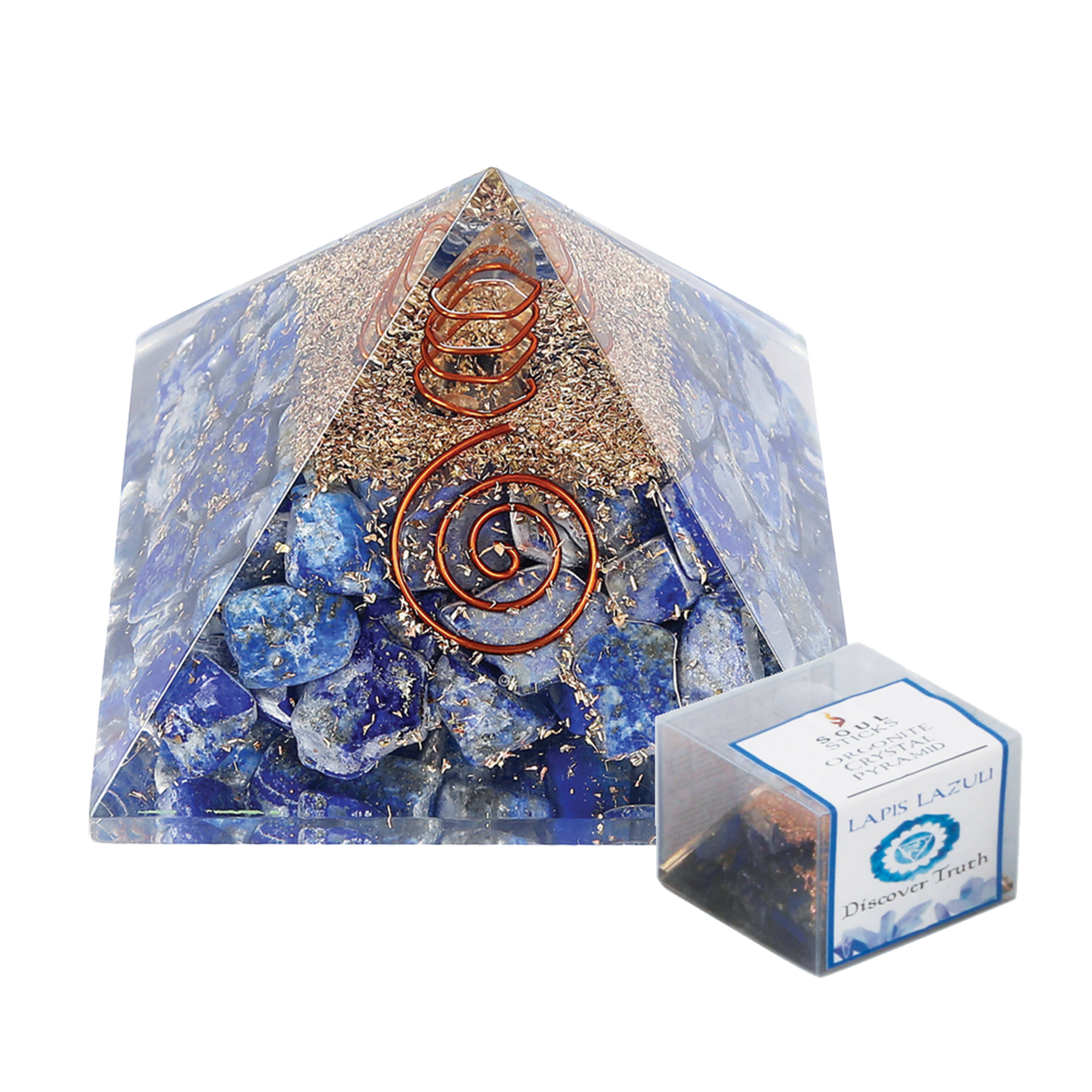 Designs by Deekay Inc. - Wholesale Spiritual Stone/Crystal - Orgonite Crystal Pyramid w/ Copper (40-50 mm.) - Lapis Lazul1