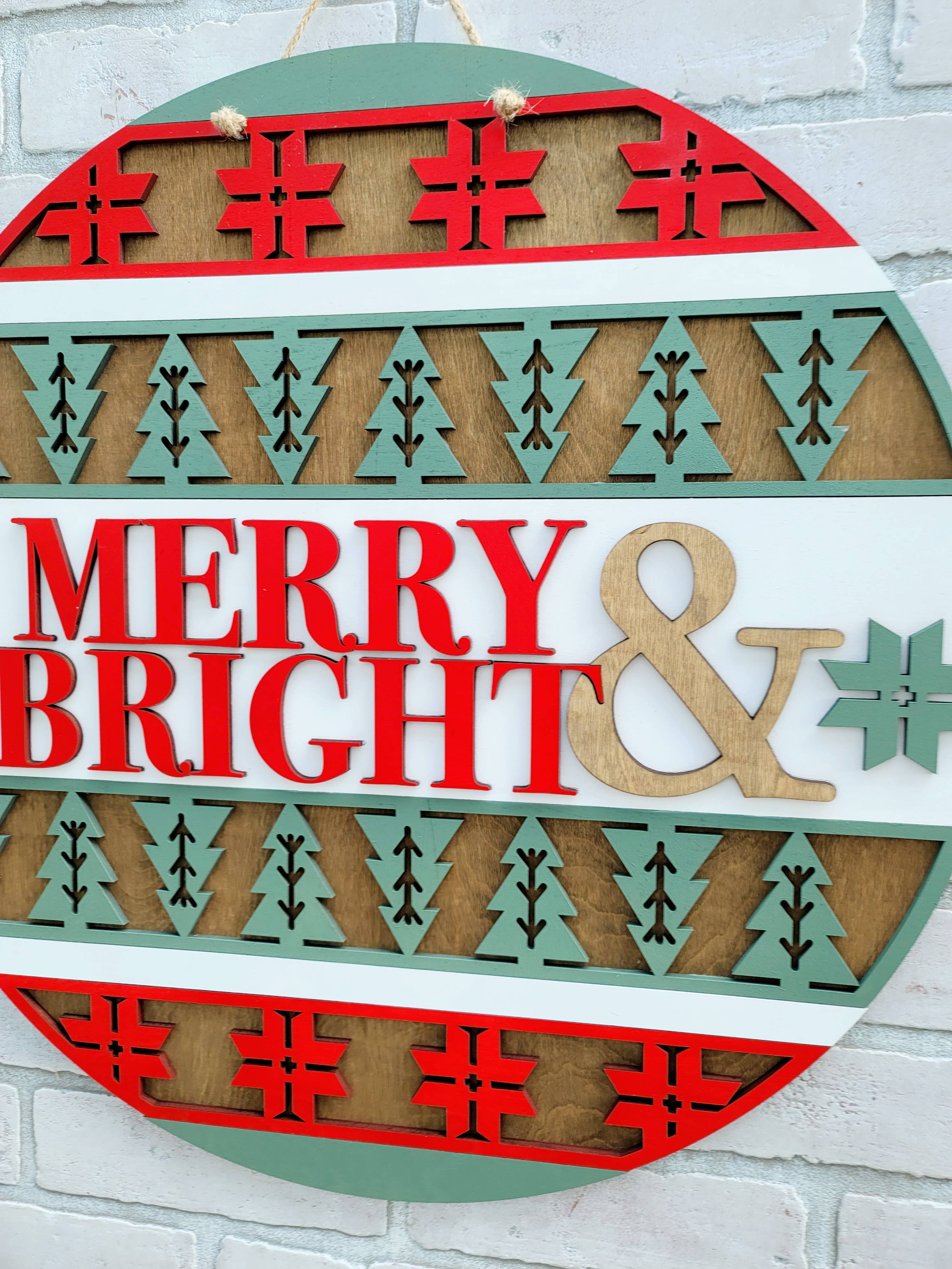 Teal Moon Creations - Vendita all'ingrosso Kit per lavoretti fai da te - Decorazione nordica per porta "Fai da te Merry & Bright"2