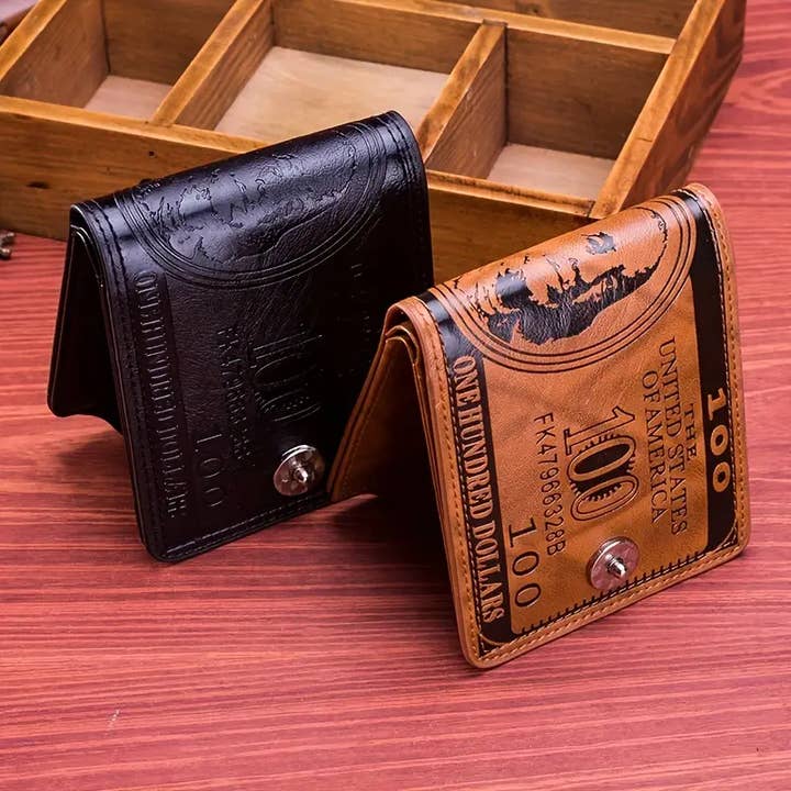 Magnifique Hearts - Wholesale Wallet - Men's - Men's US Dollar Bill Leather Bifold Wallet
