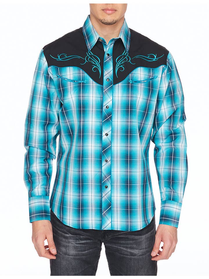 Rodeo Clothing - Venta al por mayor Camisa con botones - Hombre - Camisas de vaquero con bordado occidental RODEO para hombre0