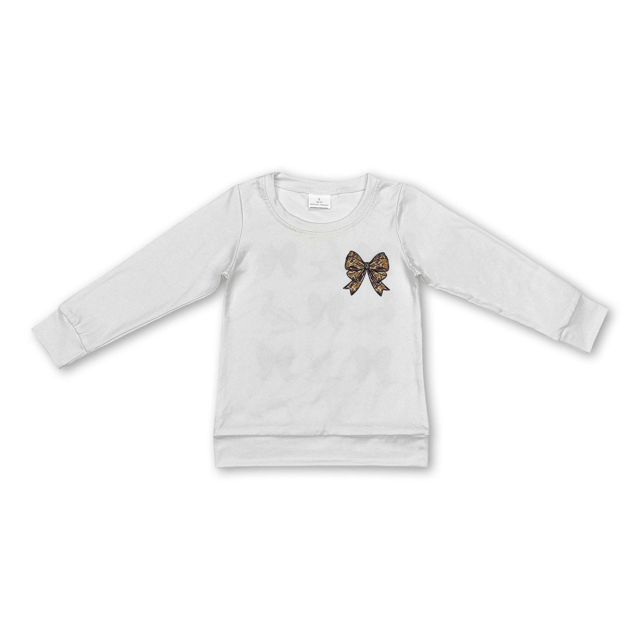 Yawoo Garments - Wholesale Screen Printed T-Shirt - Kids - Long sleeves duck camo bow kids girls shirt1