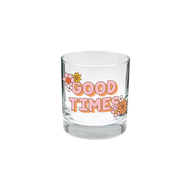 Talking Out of Turn - Wholesale Cocktail/Liquor Glass - Flower Power Individual Rocks Glasses