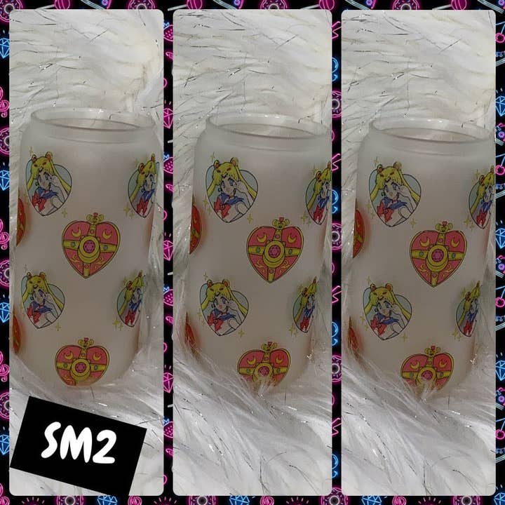 Zoe & Finn’s Creations - Wholesale Drinkglas/beker - Sailor Moon glazen drinkbeker met bamboedeksel en rietje1