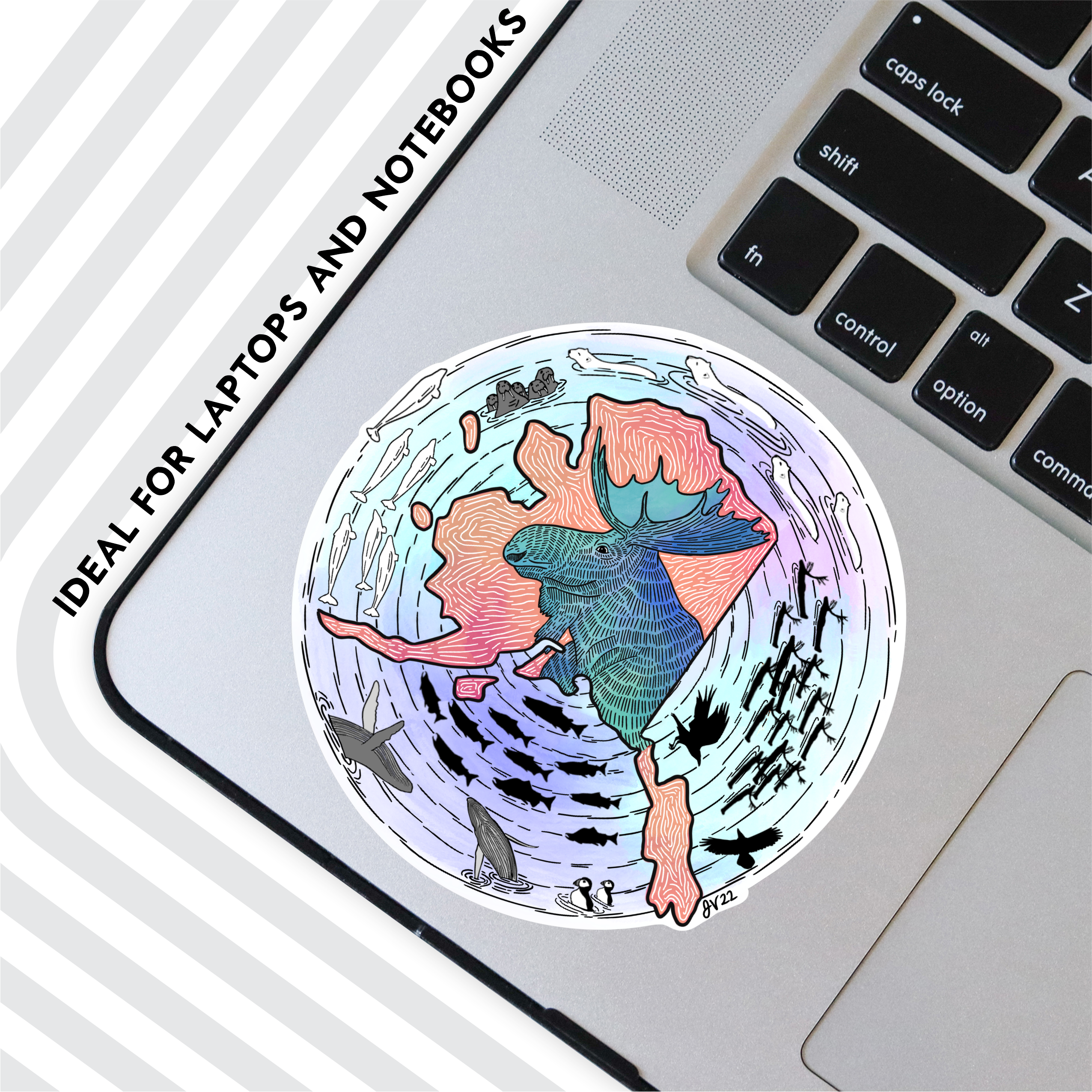 AK Project Unicorn - Wholesale Sticker - Alaska Wildlife 3" Sticker1