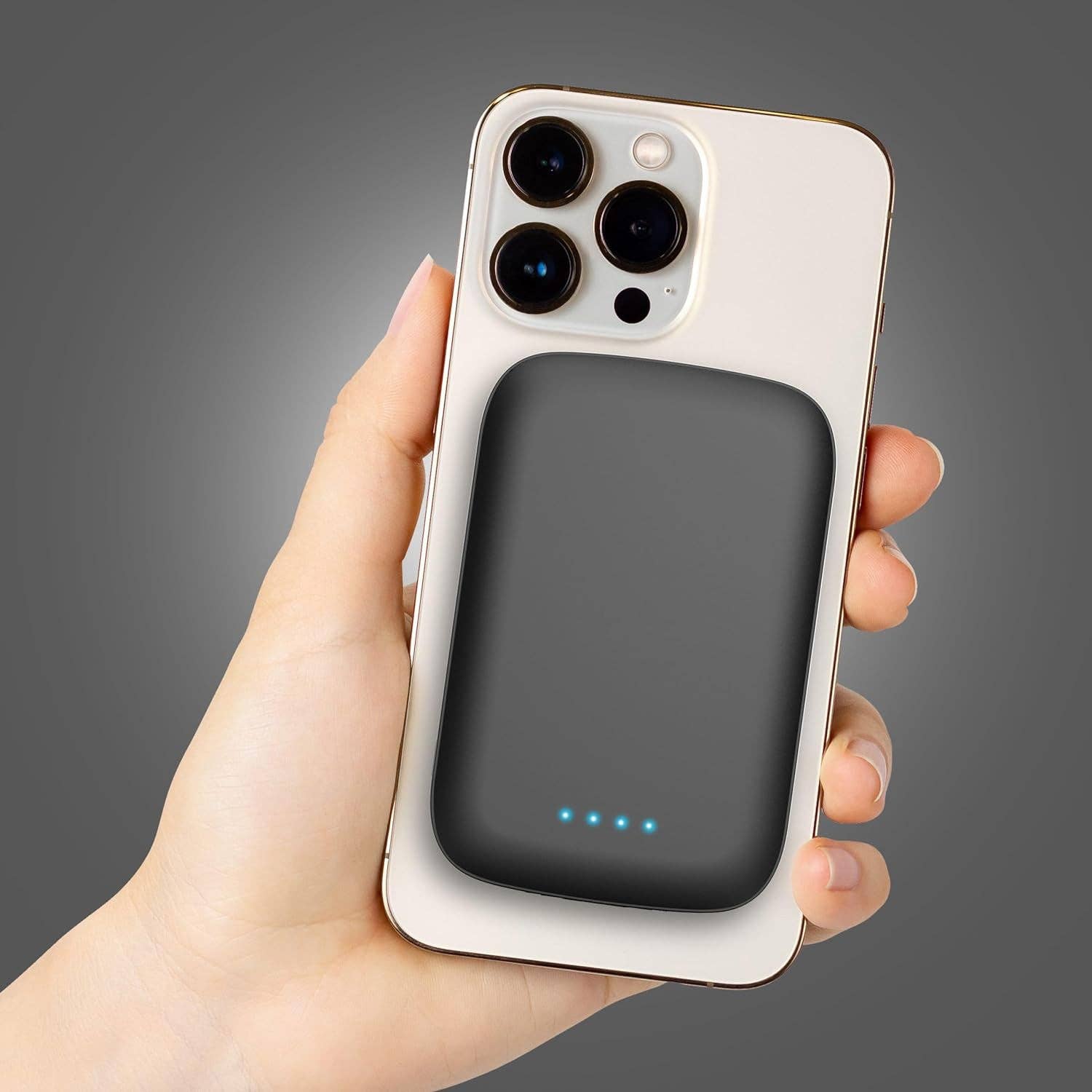 Infinite Basics - Wholesale Portable Charger - 5000mAh Ultra-Slim Magnetic Power Bank for iPhone, Compatible with MagSafe - Fast Charging Wireless Portable Charger, USB C Input Battery Pack (for iPhone 13, 14, 15 Pro Max) Black4