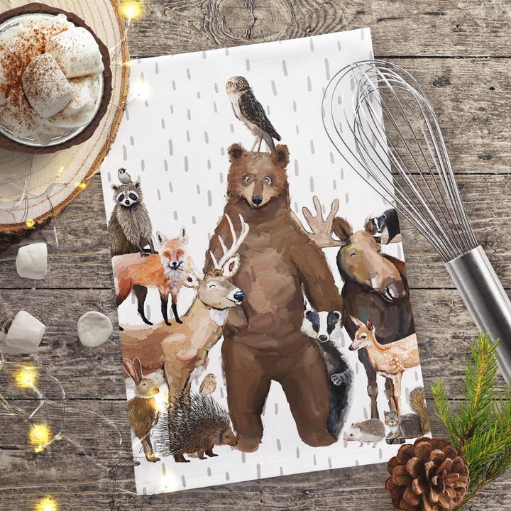 Cathy Walters Art - Wholesale Tea Towel - New Woodland Tea Towel2