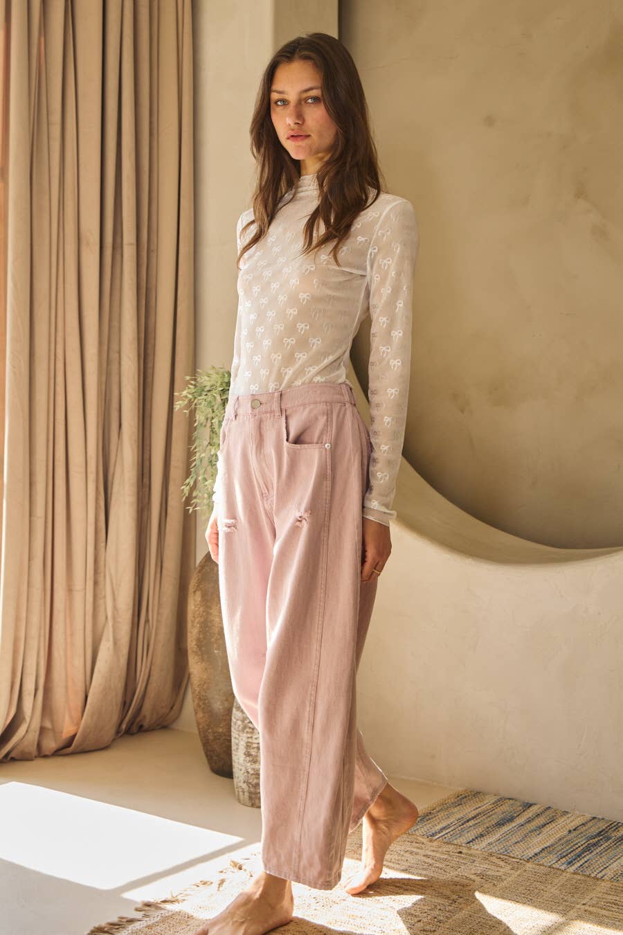 Oddi - Vendita all'ingrosso Top in maglia - Donna - Top Dolcevita in Rete Trasparente5