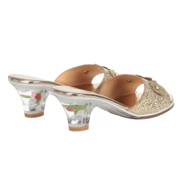 Speedy Monkey - Wholesale Sandals - Kids - Slipper High-heel Ellina (gold) Costume Accessory for Kids - Carnival & Festive Use(3 sizes)1