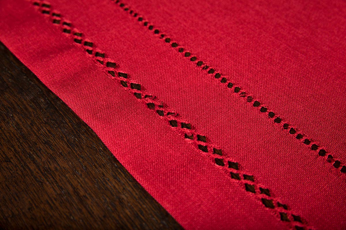 Xia Home Fashions & Manor Luxe - Vendita all'ingrosso Runner - Orlo doppio-14 x 72" -Corsa-Avorio Pino Rosso Bianco7