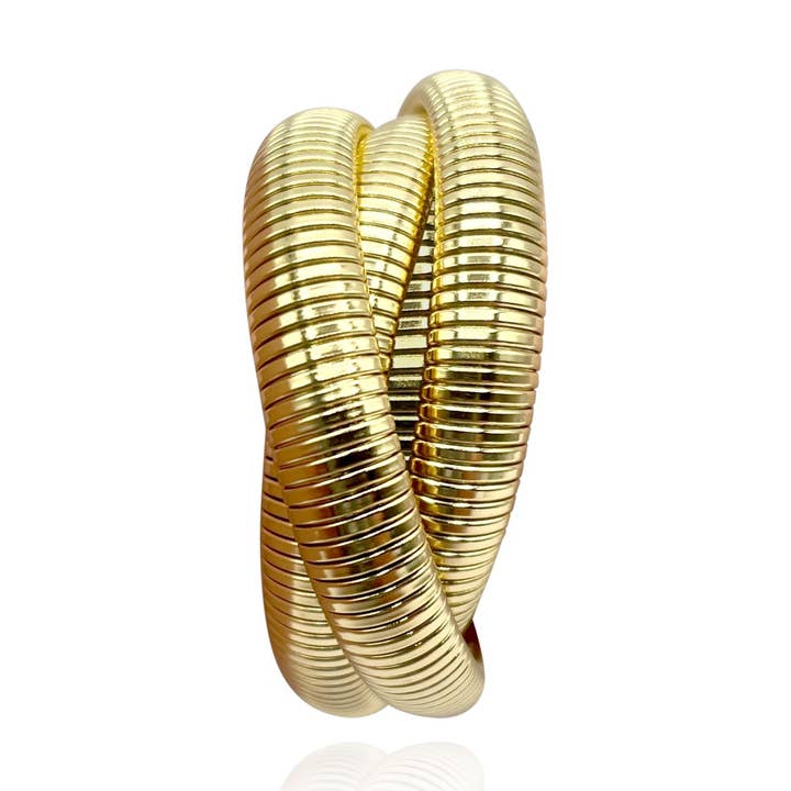 Trefaldigt guldpläterat kobrarmband för wholesale av Michael Nash Jewelry