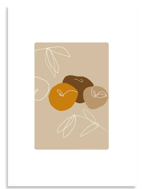 Apple affisch, Tre äpplen, signerad konstpapper print för wholesale av Shandor