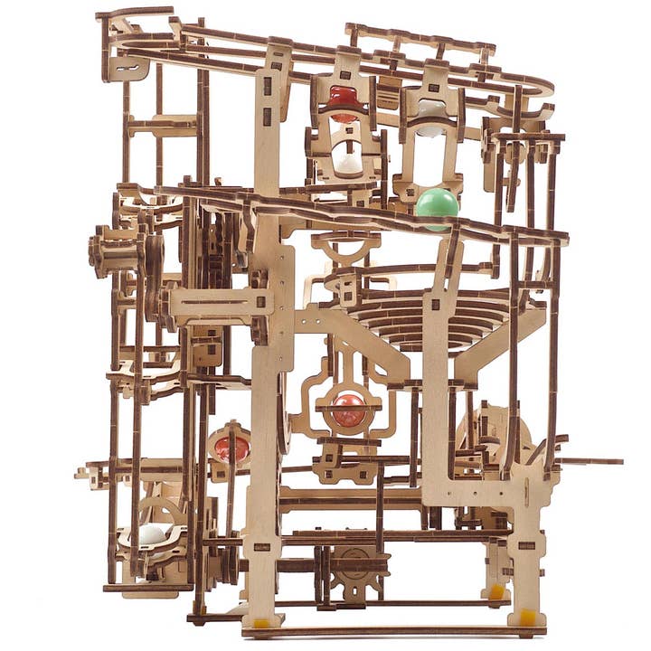 Ukidz LLC - Wholesale DIY Craft Kit - UGears Marble Run Stepped Hoist - 2 -Wooden 3D Puzzles - DIY8