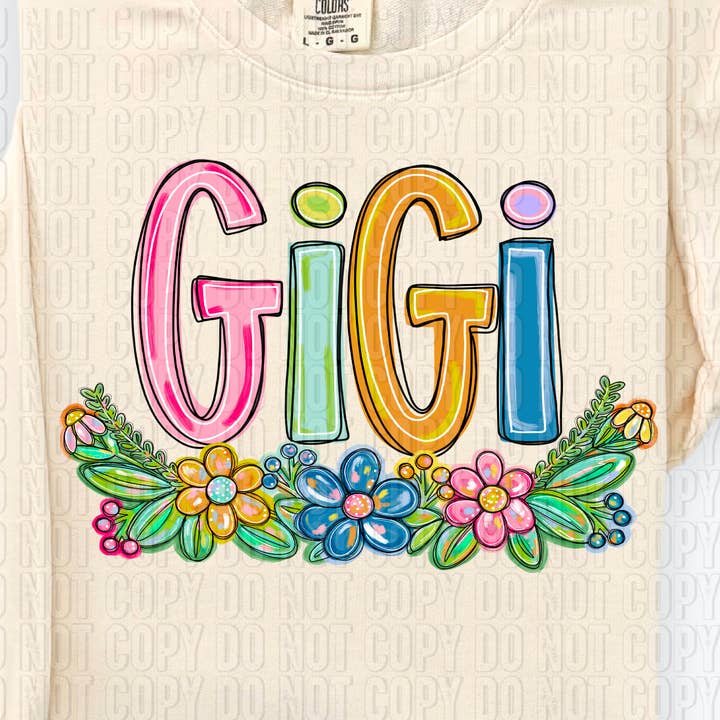 Transfert DTF Gigi Floral pour la vente par K and M Designs