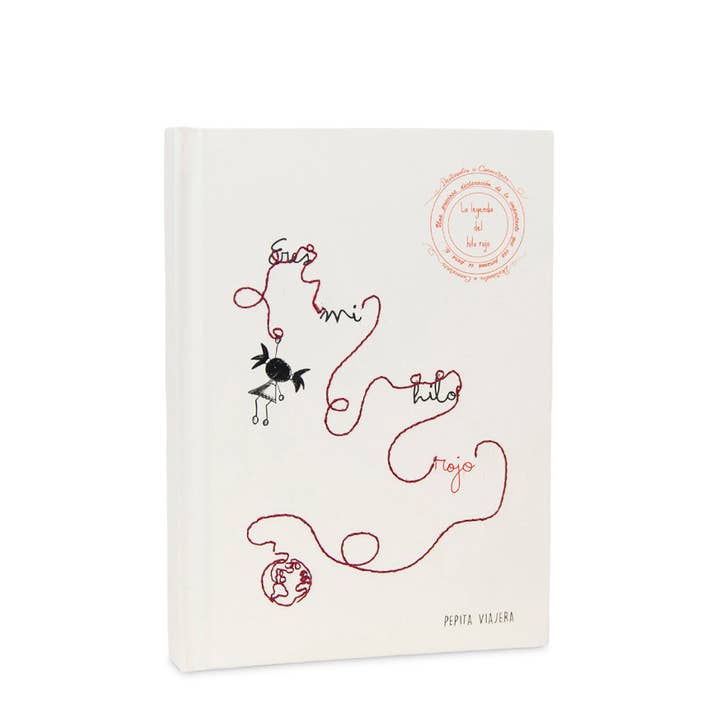 Caderno bordado deluxe Lenda do Fio Vermelho por atacado de Pepita Viajera