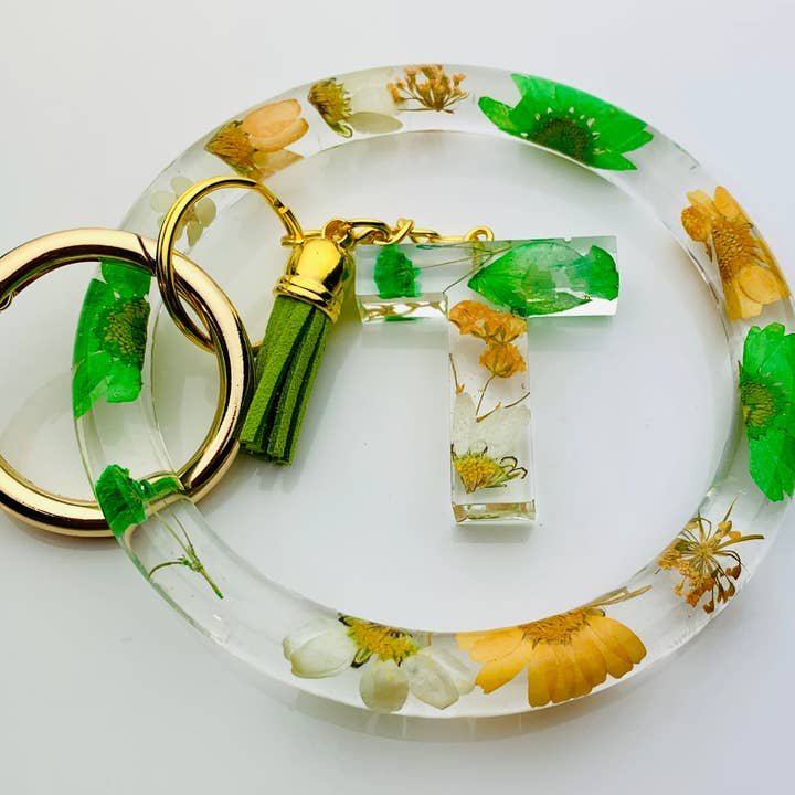 Groen/oranje/witte sleutelhanger armband armband set voor wholesale door Shop Drip Express