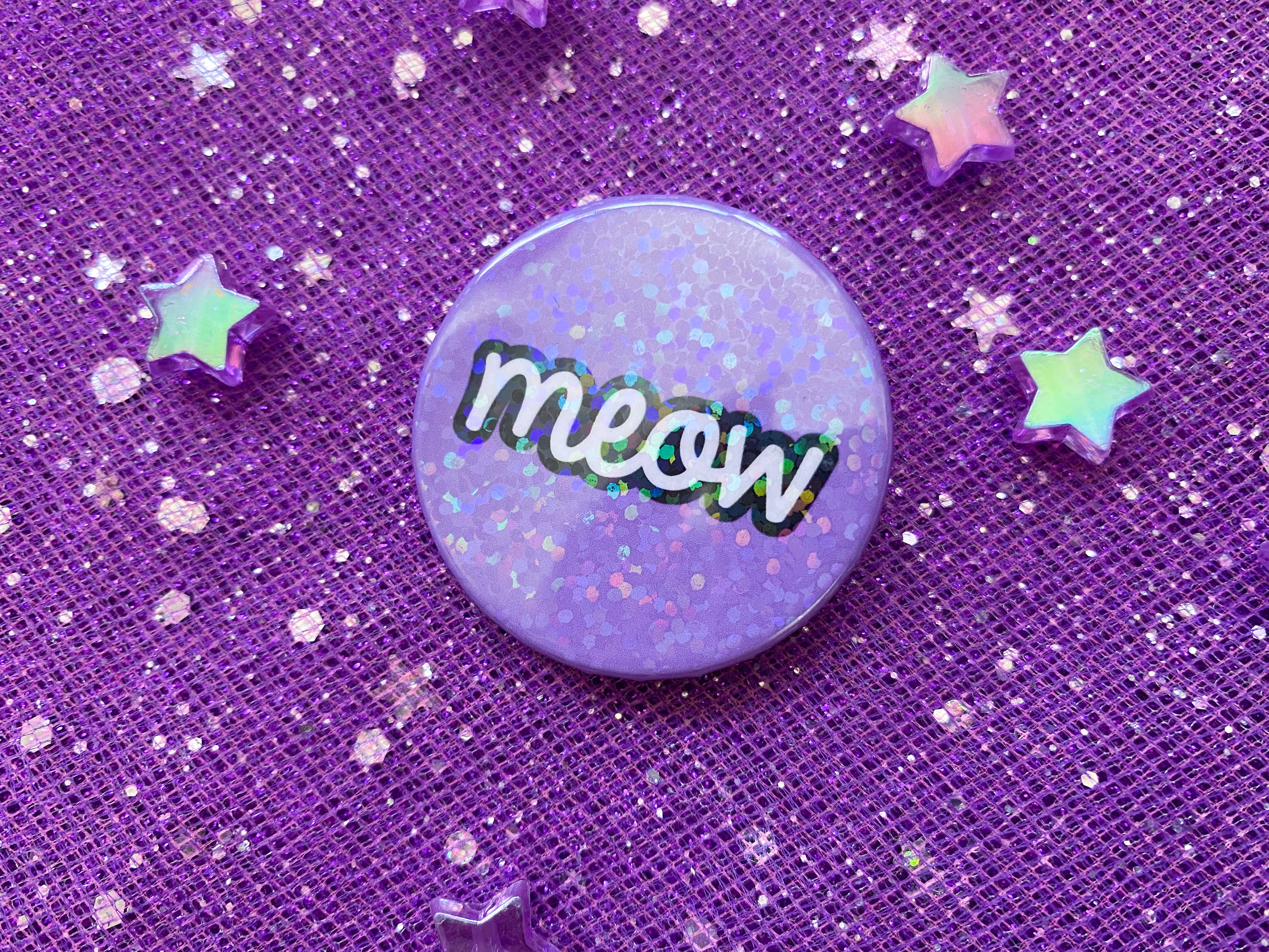 Magical Meow - Wholesale Lapel Pin/Button - Meow Holographic Pin Badge1
