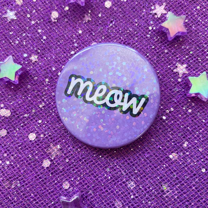 Magical Meow - Wholesale Lapel Pin/Button - Meow Holographic Pin Badge1
