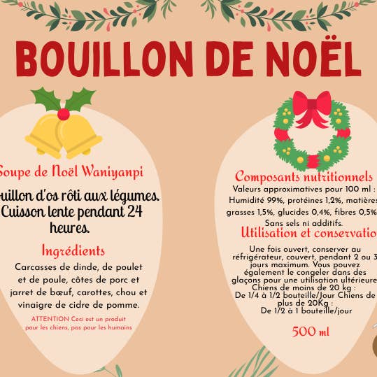 Waniyanpi - Wholesale Pet Food - Dog - Waniyanpi Christmas Broth for Dogs 500 ml3