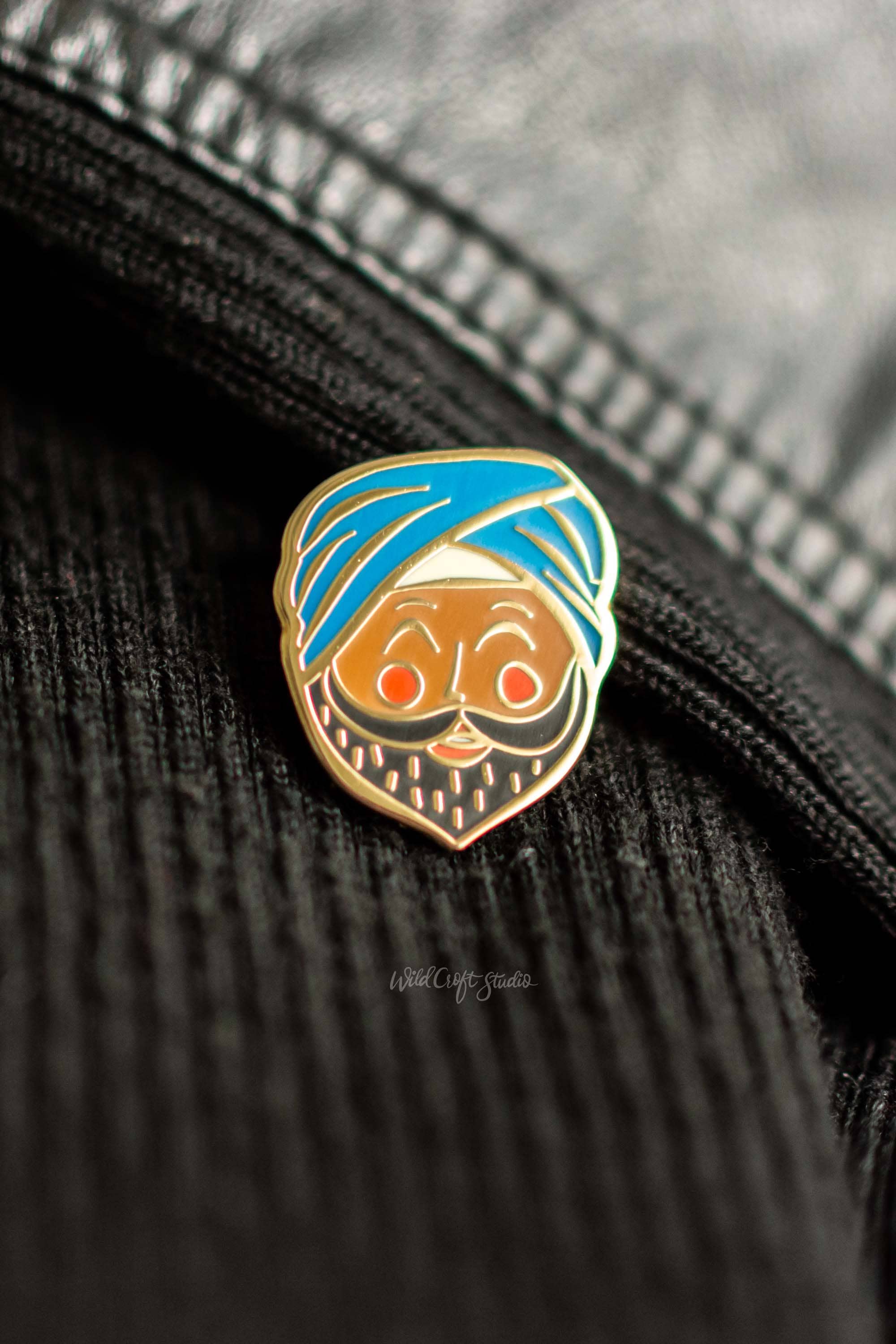 Wild Croft Studio - Wholesale Lapel Pin/Button - Sardarji Hard Enamel Pin4