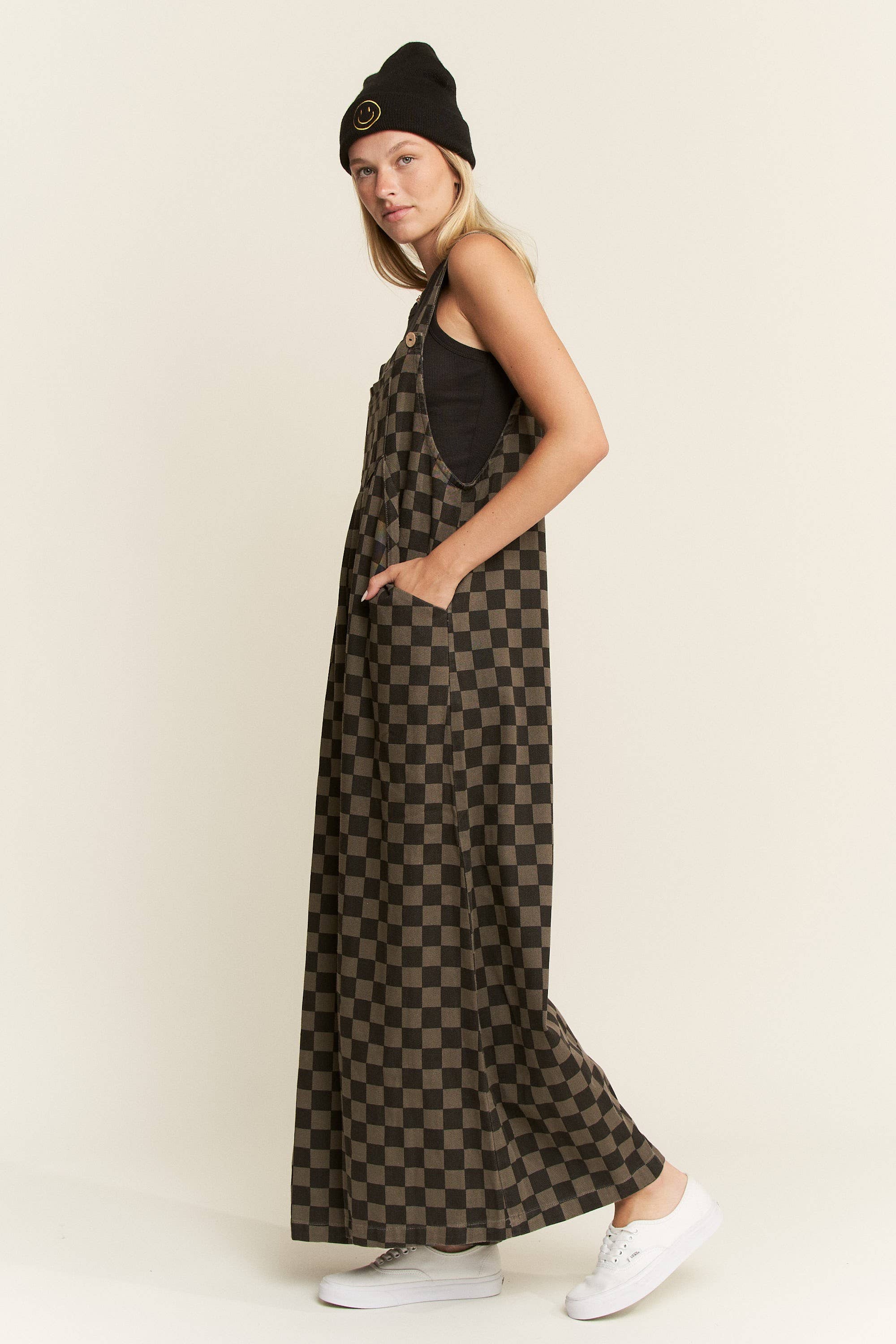 42POPS – wholesale Overaller - Dam – ..1010 Rutig Denim Vida Ben Hängselbyxor SI-286385