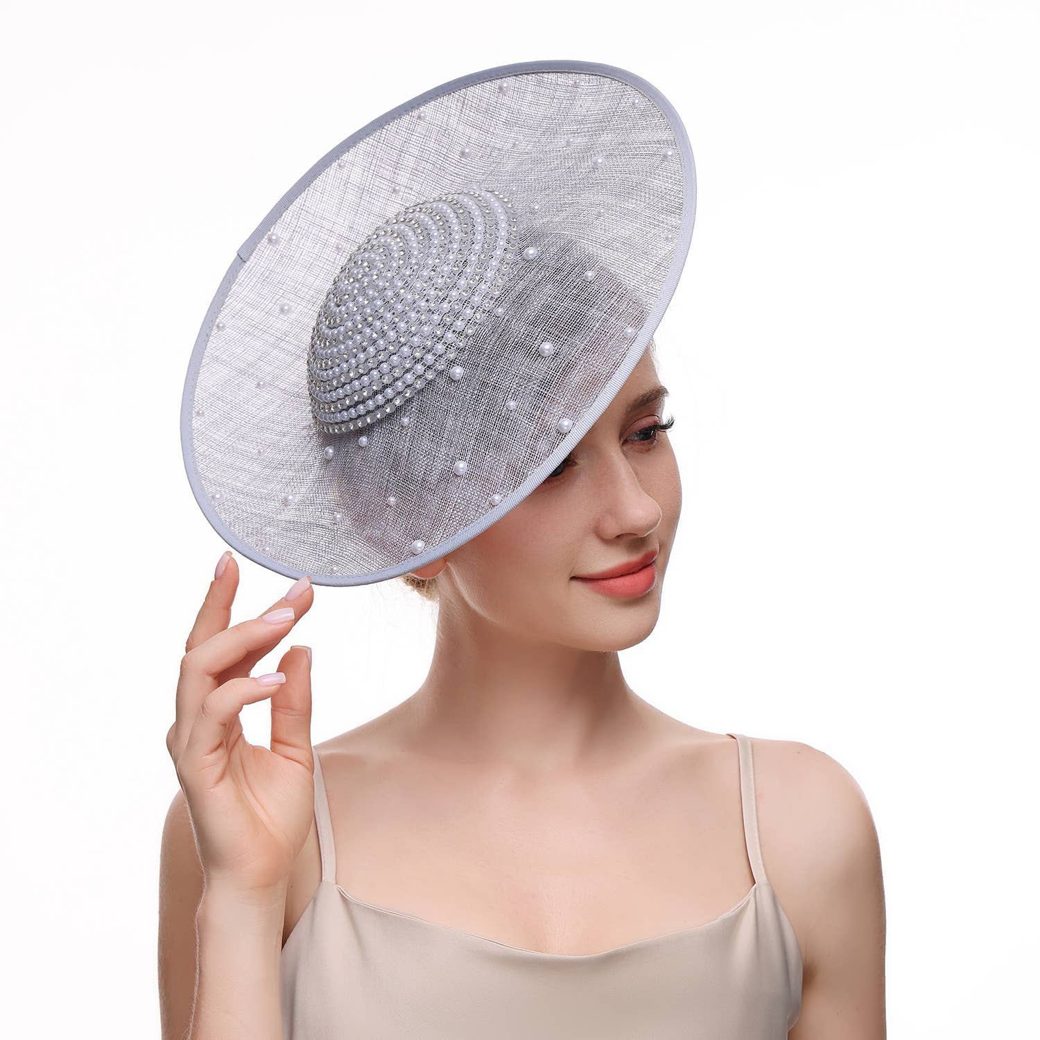 PEACH ACCESSORIES - Wholesale Fascinator Hat - Women's - Elegant Pearl Embellished Fascinator TGHW4354