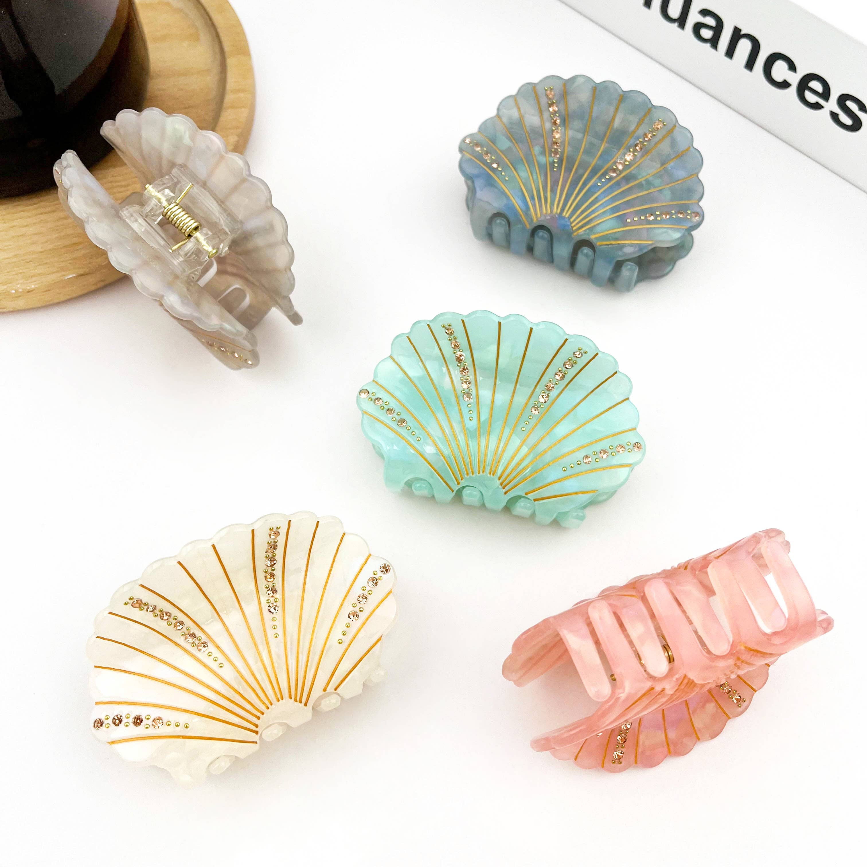 TheDivaSoap - Wholesale Hair Clip - Women&#x27;s - Crystal Shell Claw Clip, Ocean Creatures Hair Clip6