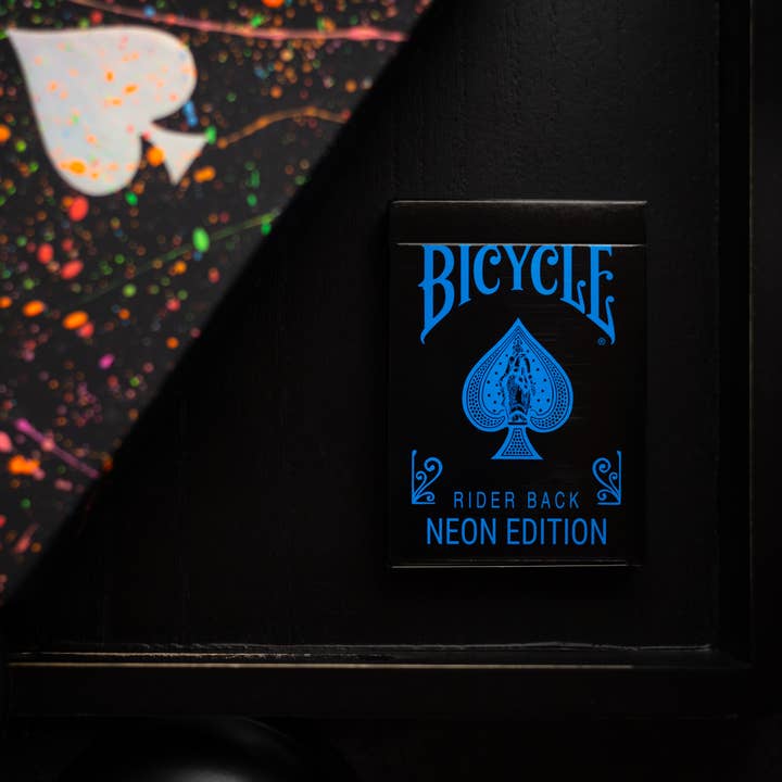 Cykel Cool-Blå Neon Rider Back Kortlek för wholesale av Card-Addiction.com