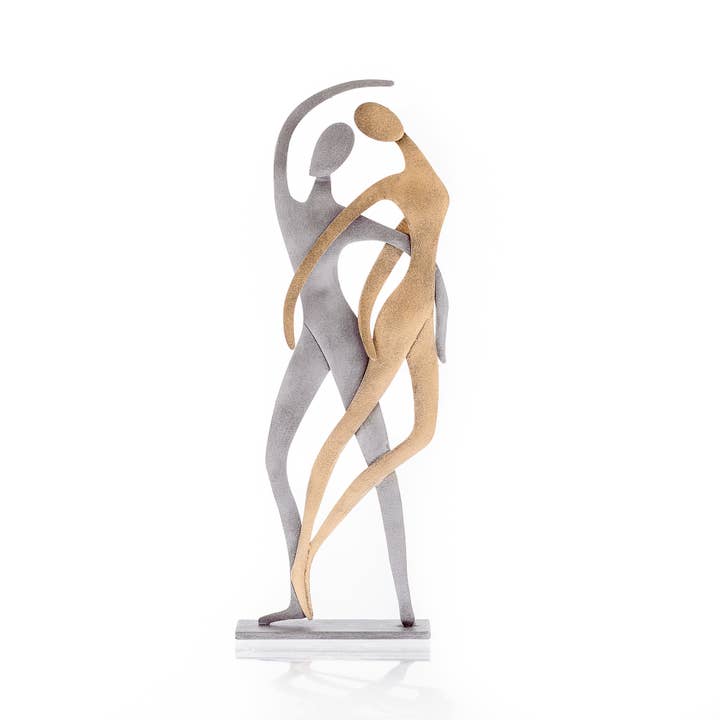 ARTIA LTD - Wholesale Decorative Figurine - Dancing Couple Figurines, Modern Metal Table Decor, 28cm