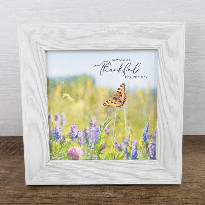 Summer Snow Art - Wholesale Sign - Always Be Thankful Butterflies Art Sign Picture Spring1