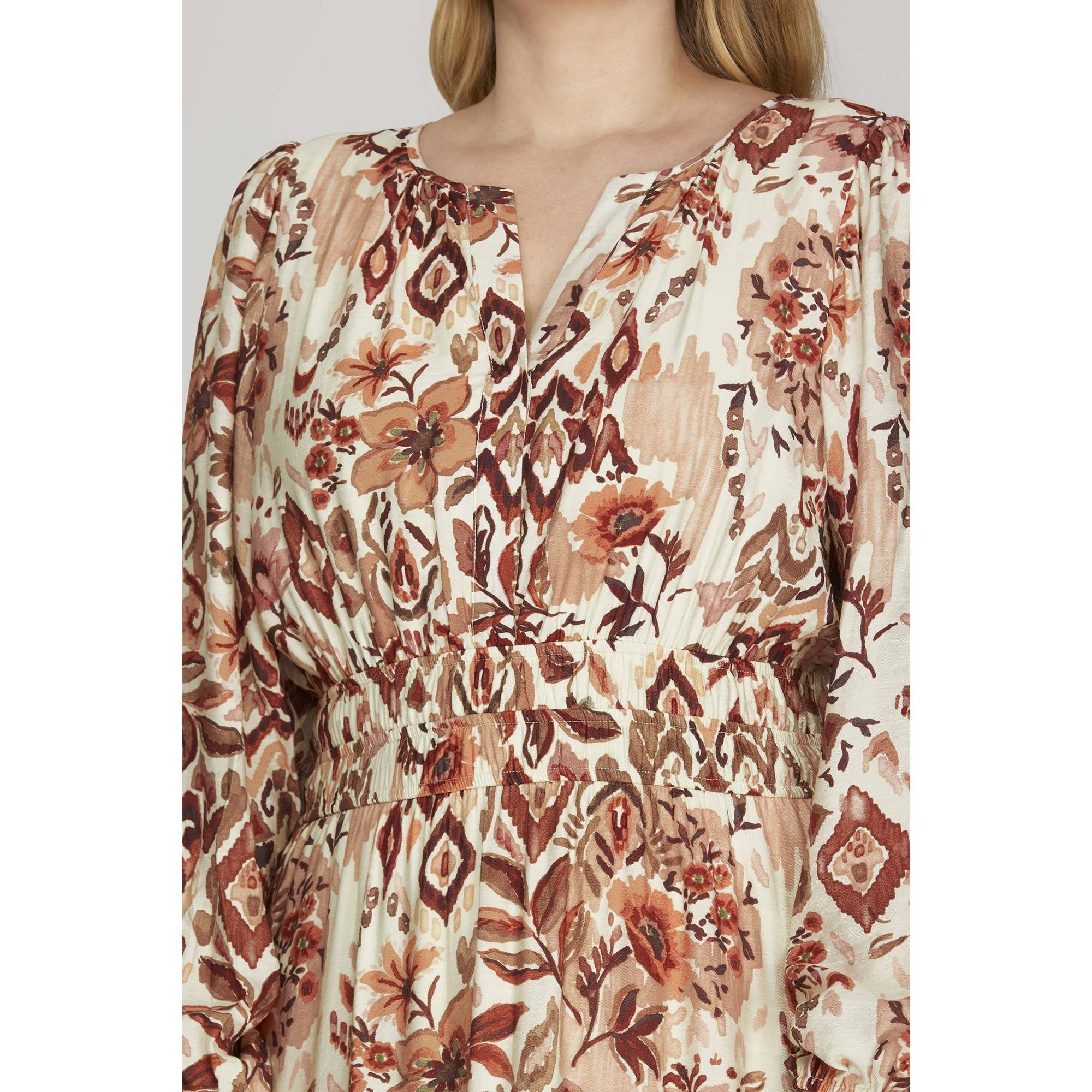 STYLE USA - Wholesale Dress - Women's - PLUS WOVEN PRINT TIERED MAXI DRESS3