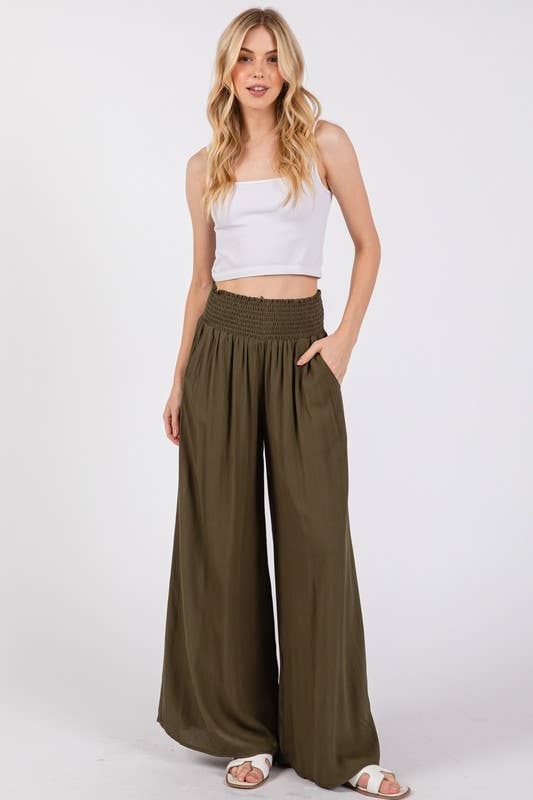 Final Touch – wholesale Pants – Women's – Heavy Gauze Wide Leg Pants - NP70263D-HV46