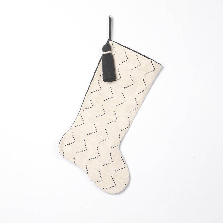 Håndsyet bomulds julestrømpe med kvast for engroshandel hos IndieRoots