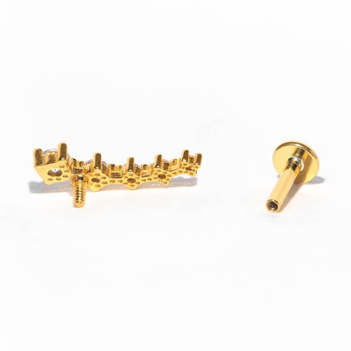 Gold Estella Ear Crawler Flat Back Earring for wholesale on Faire5