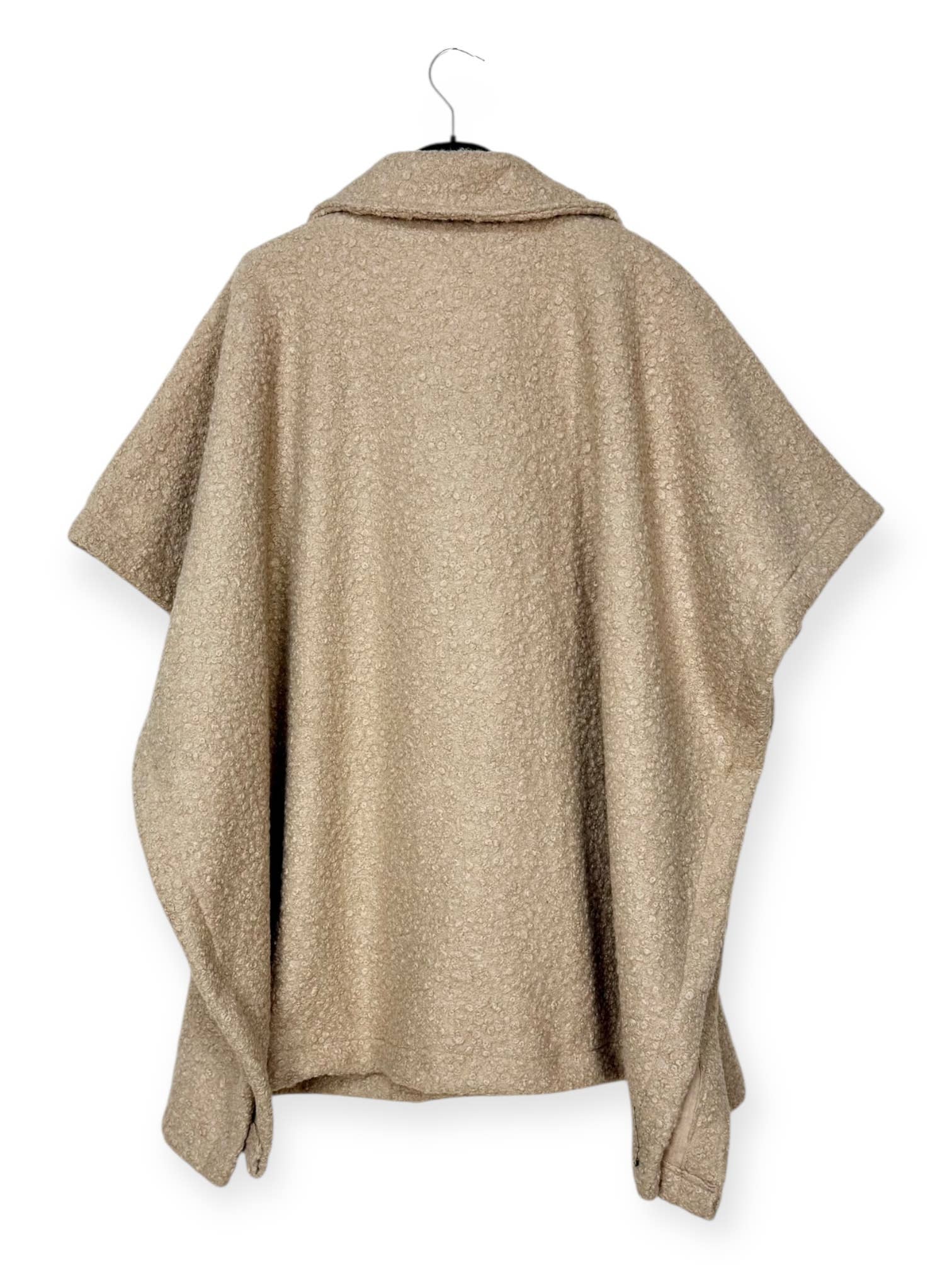 Lucky Nana - Wholesale Coat - Women's - AH 25101 - Double-Breasted Poncho Coat with Brooch1