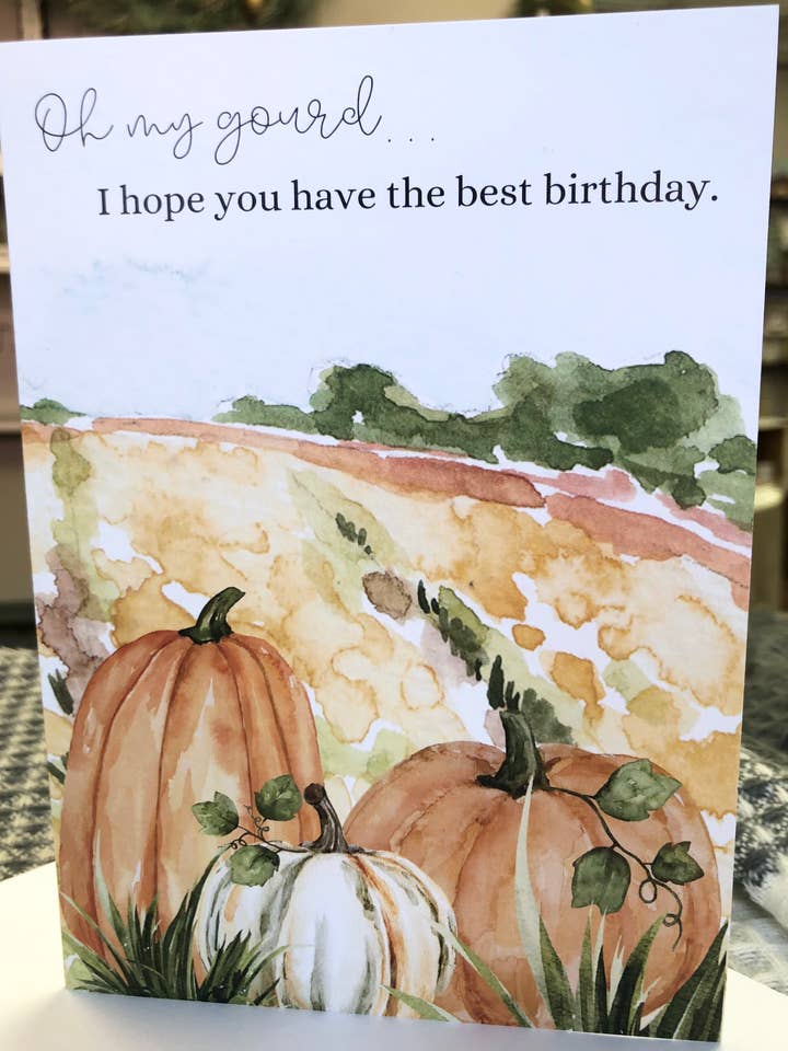 Happy Birthday (Fall) - Card for wholesale by Old Soul Woodworking LLC